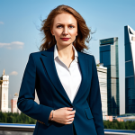 **

"A successful businesswoman, perhaps named Svetlana, in a sharp, modern business suit, fully clothed, standing confidently in front of the Moscow City skyline. The style should be professional photography, with perfect anatomy and natural proportions.  Safe for work, appropriate content, modest, family-friendly."

**