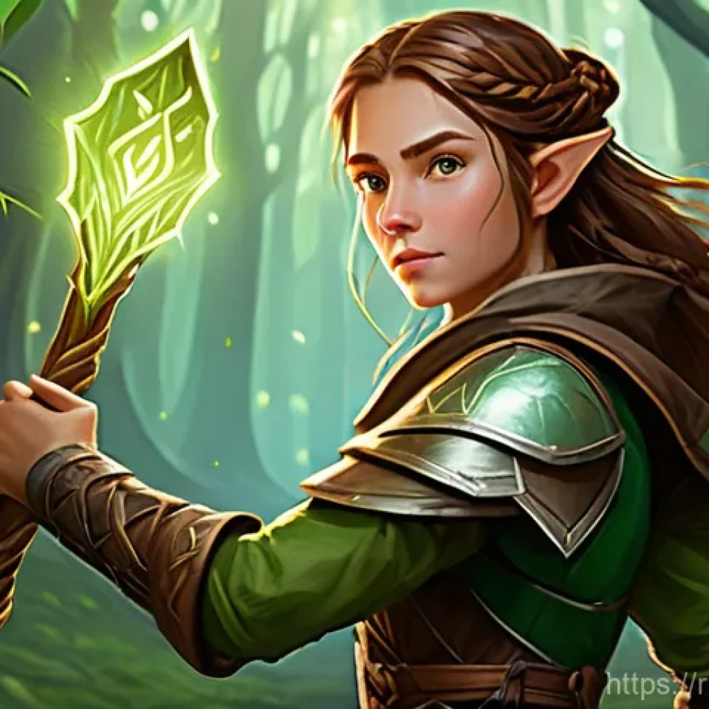 리니지M 변신 카드 조합법 - An intricately detailed digital painting in a fantasy art style, capturing a young female adventurer...
