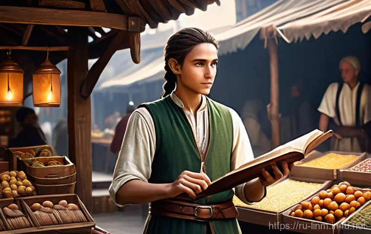 리니지M 스킬 상점 위치 - **Prompt 1: First Steps of Power at the City Market** "A vibrant, bustling fantasy city market i...