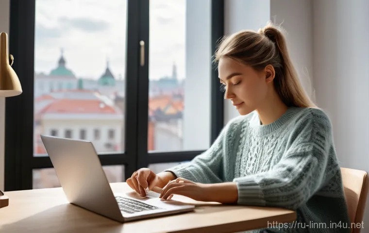 리니지M 클래식 서버 공략 - **Prompt:** A tranquil and focused young Russian professional (male or female, early 30s) working re...
