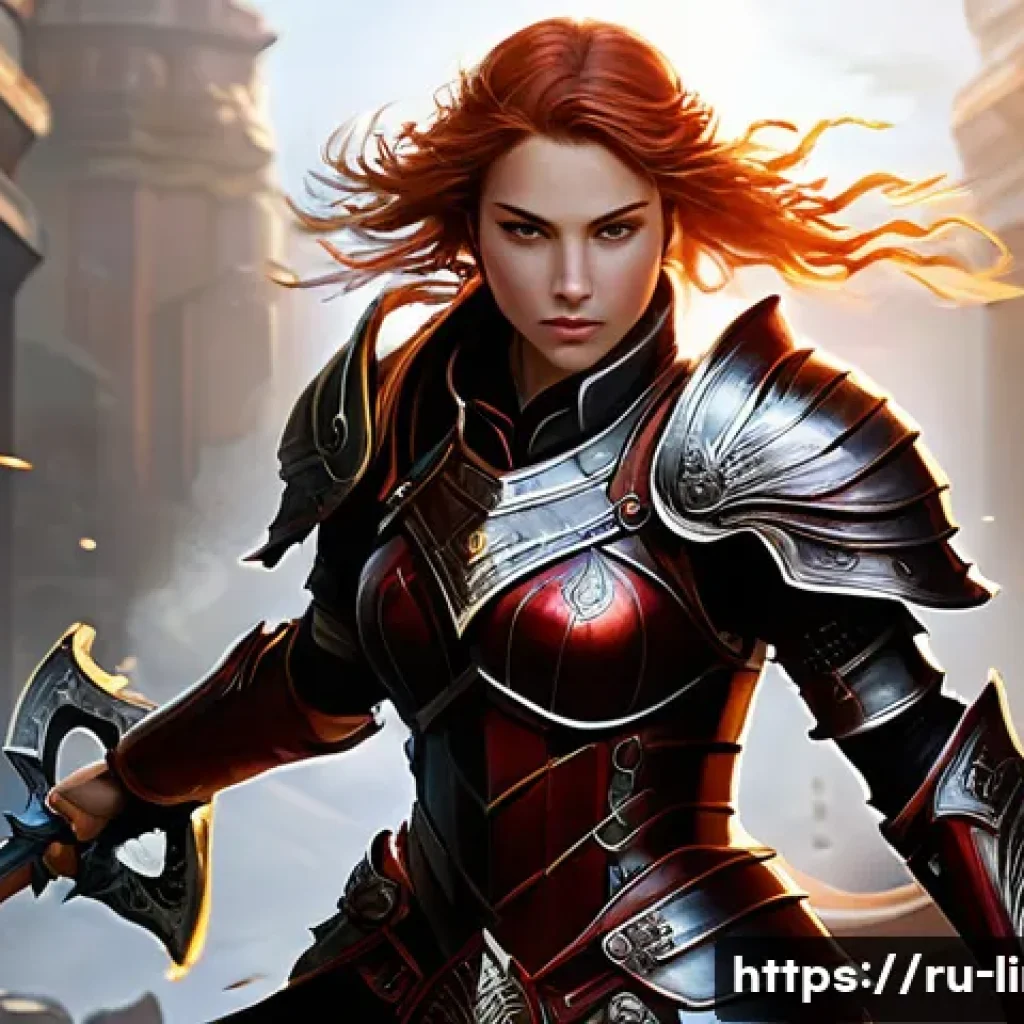 리니지M 용사 패키지 활용법 - **Prompt:** A young, determined male Warrior stands confidently in a vibrant fantasy landscape, perh...