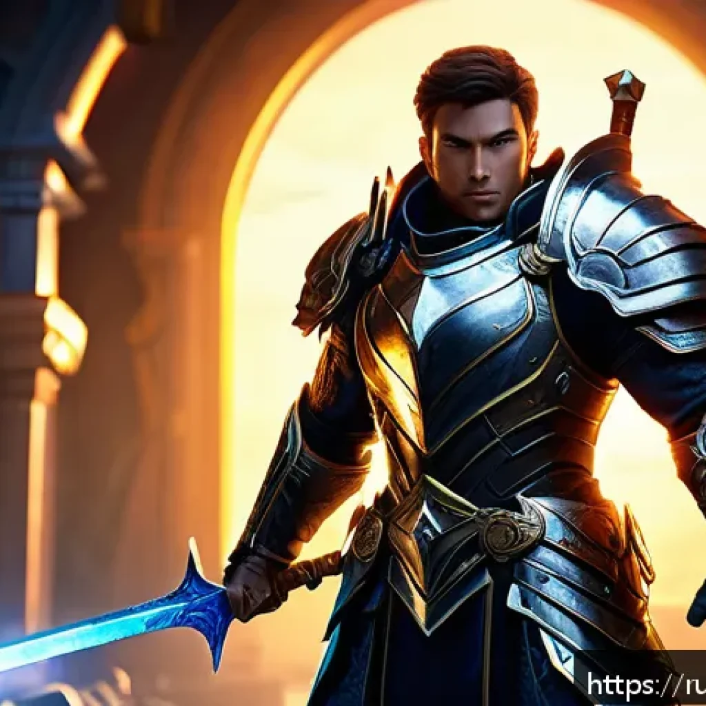 리니지M 공식 이벤트 활용 - A detailed fantasy RPG scene featuring a heroic character equipped with rare, glowing armor and a sw...