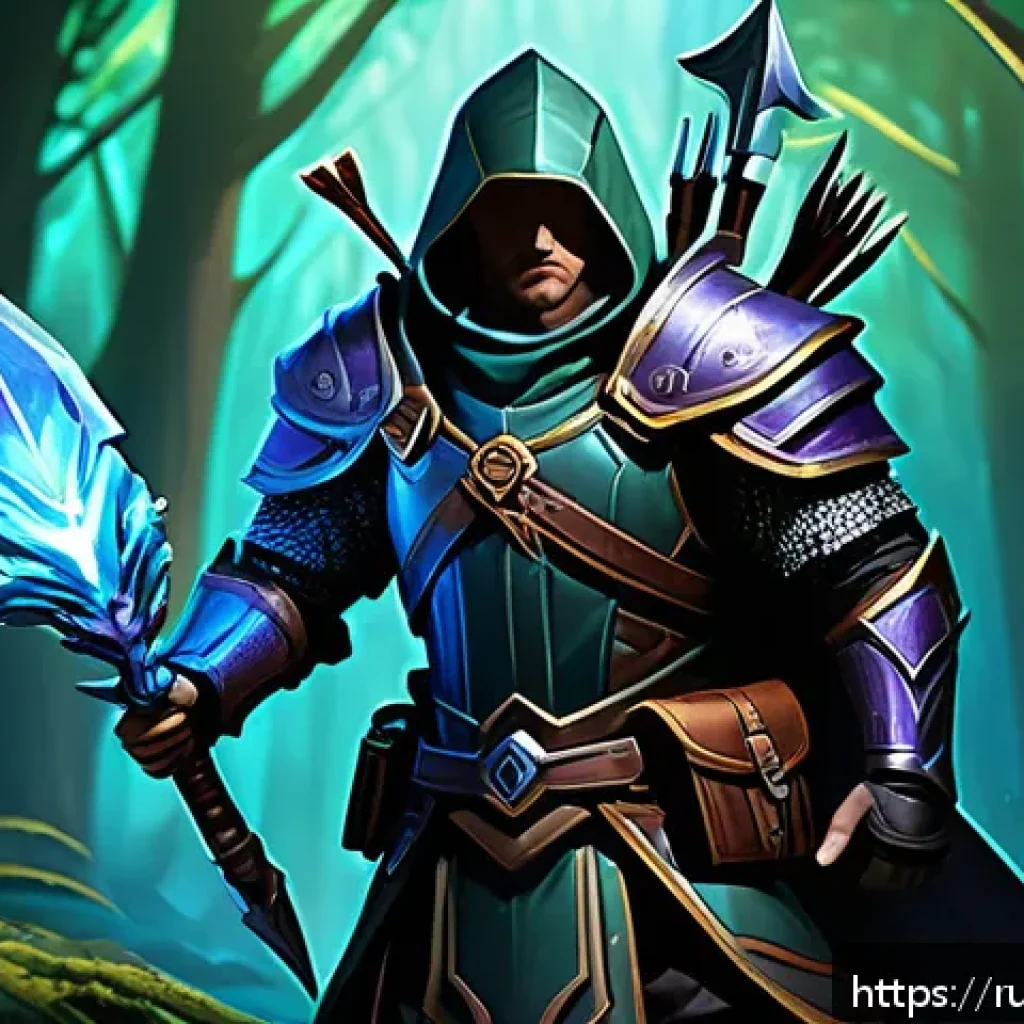 리니지M 사냥터 자원 분배 - A detailed fantasy RPG hunting scene showing a skilled archer character in intricate leather and met...